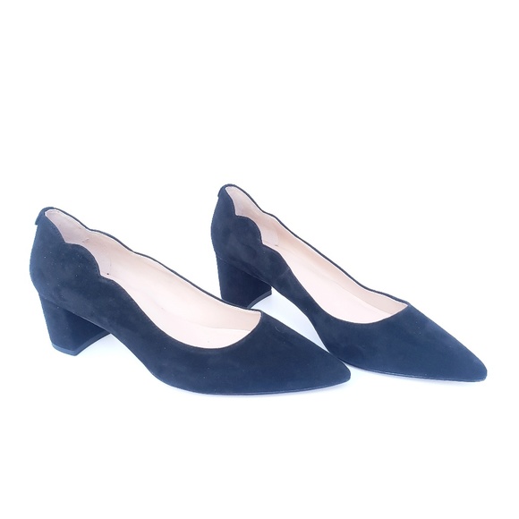 Kate Spade Black Chunky Heel Suede Leather  Pumps - Picture 7 of 7